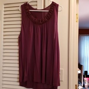 Burgundy sleeveless top size XL